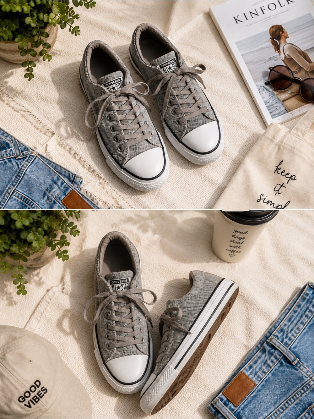 Converse All Star Madison Ox Gray Sneakers Women’s Size 8 Low Top Lace Up - Picture 2 of 8